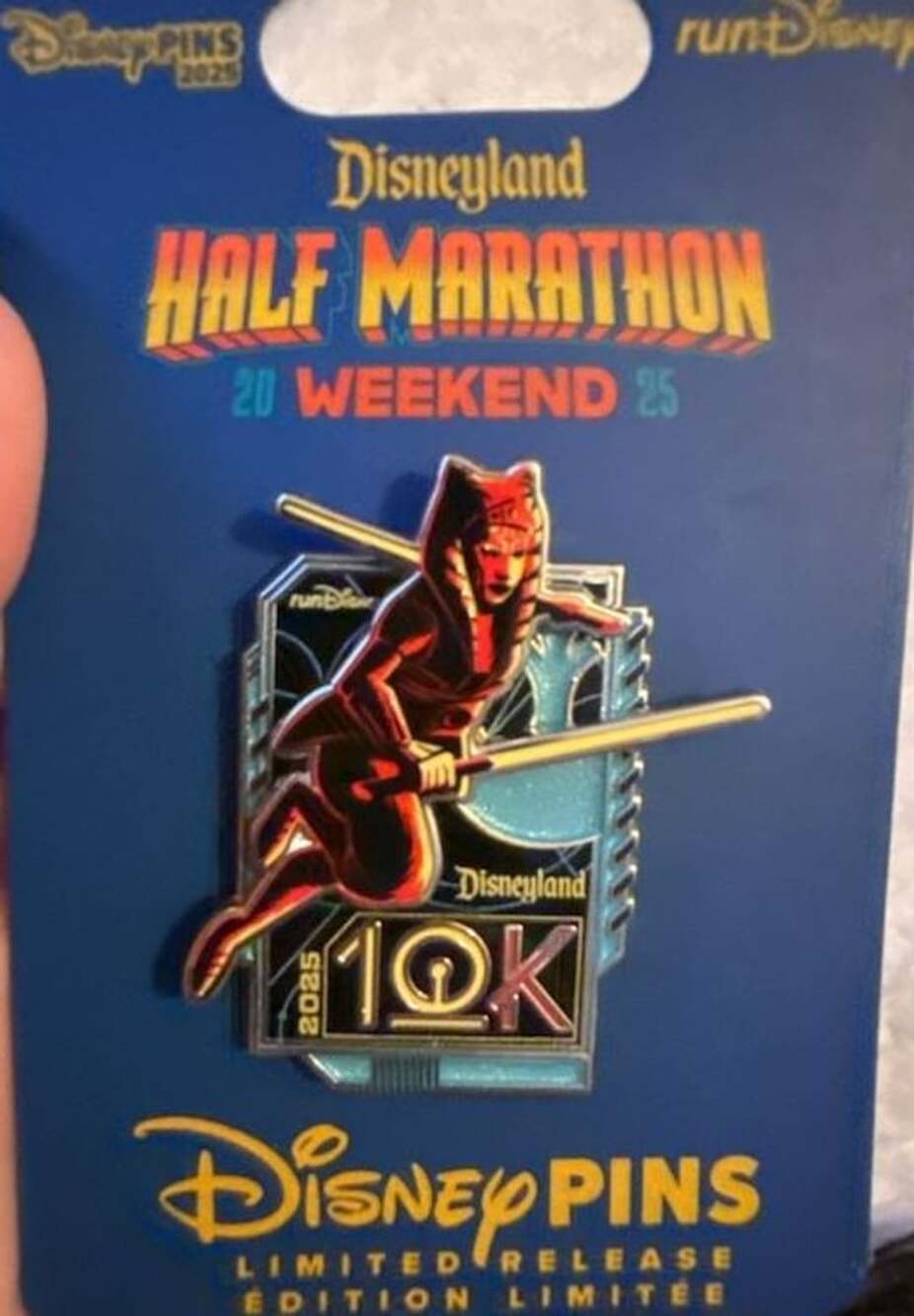 Disneyland 2025 runDisney Half Marathon Weekend Ahsoka 10K Limited Release Pin